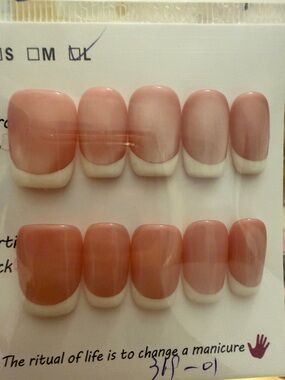 Classic French Press-On Nails in Nude Pink